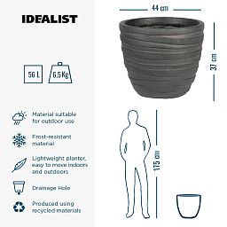IDEALIST Lite Row Light Concrete Egg Planter