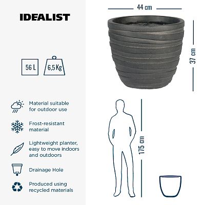 IDEALIST Lite Row Light Concrete Egg Planter