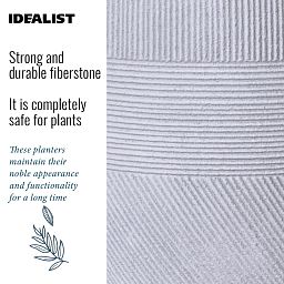 IDEALIST Lite Striped Egg Planter on Legs, Round Pot Plant Stand Indoor