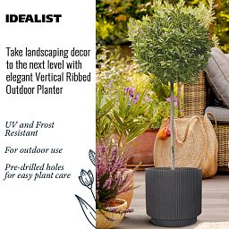 IDEALIST Lite Vertical Ribbed Cylinder Outdoor Planter