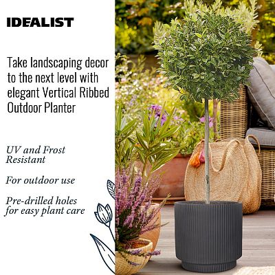 IDEALIST Lite Vertical Ribbed Cylinder Outdoor Planter