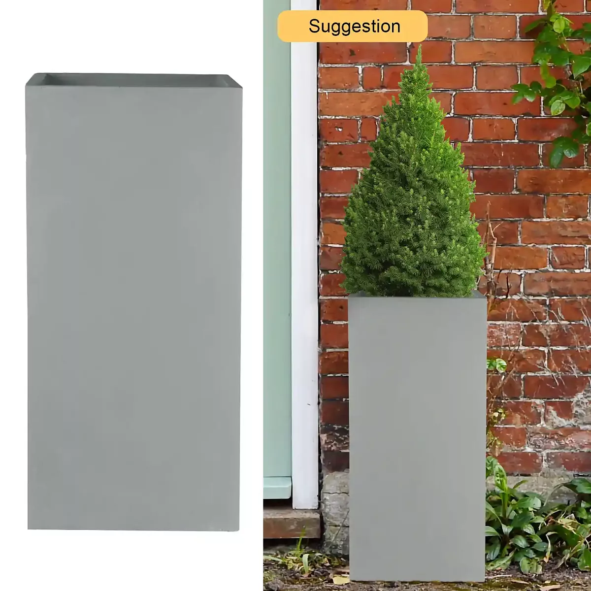 IDEALIST Lite Tall Square Contemporary Light Concrete Planter