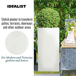 IDEALIST Lite Tall Square Contemporary Light Concrete Planter