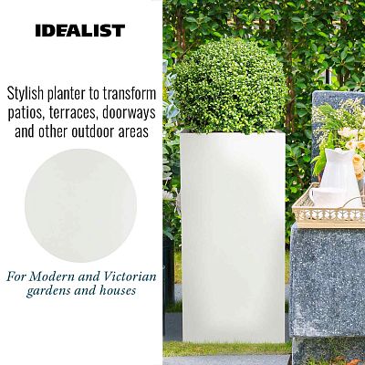 IDEALIST Lite Tall Square Contemporary Light Concrete Planter