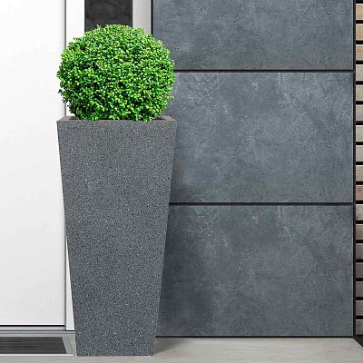 IDEALIST Lite Textured Concrete Effect Tall Tapered Outdoor Planter