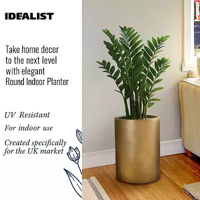 IDEALIST Lite Tall Round Metallic Indoor Planter