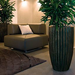 Sahara Round Tall Polystone Outdoor Planter