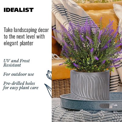 IDEALIST Lite Leaf Embossed Round Planter