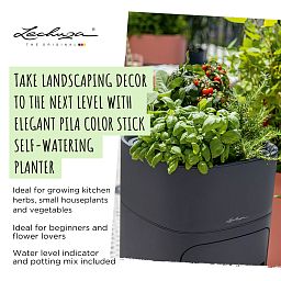 LECHUZA PILA Color Stick Square Poly Resin Self-watering Planter