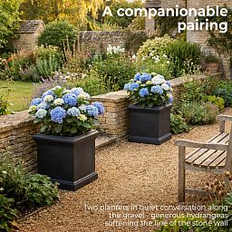 IDEALIST Lite Victorian Box Square Light Stone Outdoor Planter