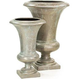 Amphora Vase Verdrigris-bronze Round Tall Polystone Outdoor Planter