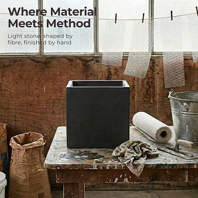IDEALIST Lite Square Box Contemporary Light Concrete Planter