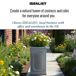IDEALIST Lite Faux Lead Chelsea Light Concrete Tall Square Planter