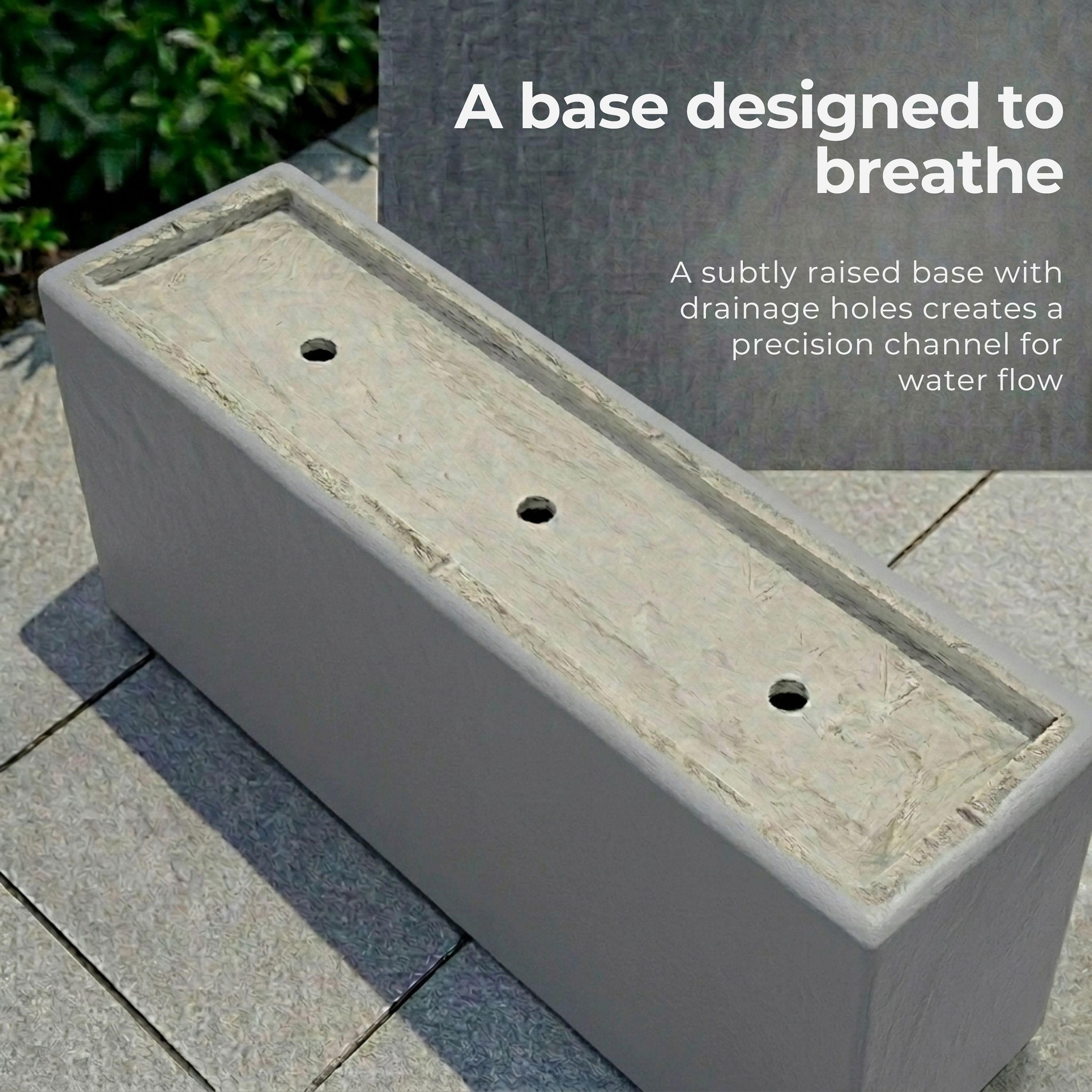 IDEALIST Lite Contemporary Light Concrete High Trough Planter