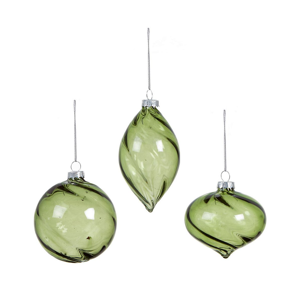 Christmas Tree Baubles Luxury Spiral Glass Ornaments