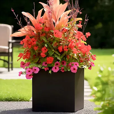 IDEALIST Lite Square Box Contemporary Light Concrete Planter