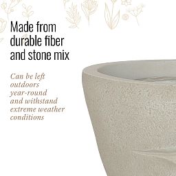 IDEALIST Lite Textured Concrete Effect Oval Face Outdoor Plant Pot with Lips
