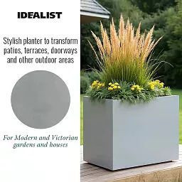 IDEALIST Lite Contemporary Light Concrete Trough Planter