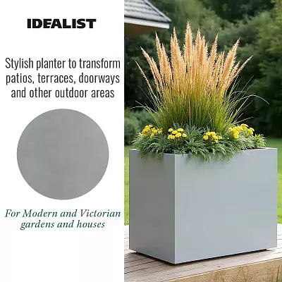 IDEALIST Lite Contemporary Light Concrete Trough Planter