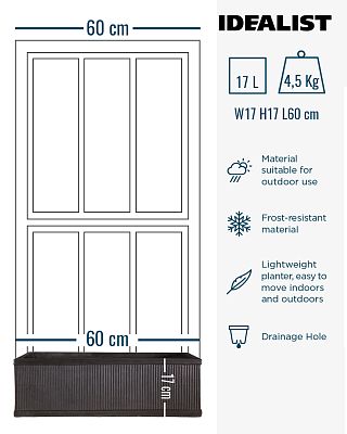 IDEALIST Lite Vertical Ribbed Vintage Style Window Box