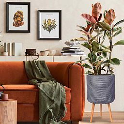 IDEALIST Lite Honeycomb Style Cylinder Planter on Legs, Round Pot Plant Stand Indoor