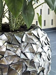 Shell Orchid Round Tall Polystone Indoor Planter