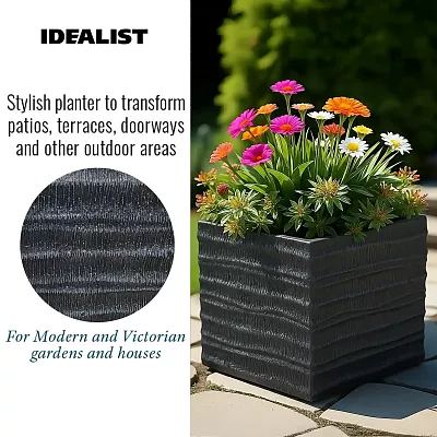 IDEALIST Lite Straw Ribbed Square Outdoor Planter