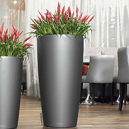 LECHUZA Rondo Round Tall Poly Resin Self-watering Planter