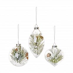Christmas Tree Baubles Snow Pine Ornaments