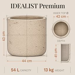 Rough Fibreclay Planter | Indoor and Outdoor Plant Pot Cylinder