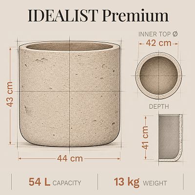 Rough Fibreclay Planter | Indoor and Outdoor Plant Pot Cylinder
