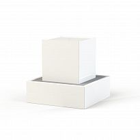 Aluminium Square Fountain Waterblock White W70 H70 L70 cm