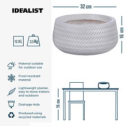 IDEALIST Lite Plaited Style Bowl Outdoor Planter