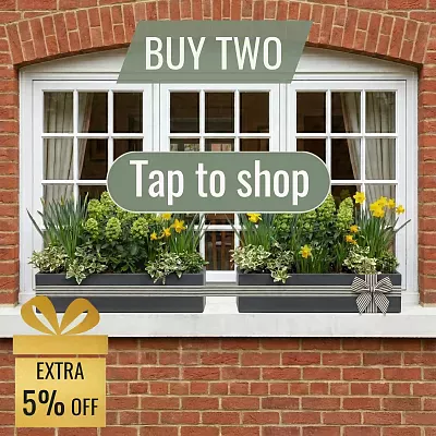 IDEALIST Lite Window Box Light Concrete Planter