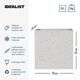 IDEALIST Lite Square Box Contemporary Marble Light Concrete Planter