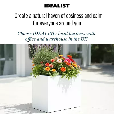IDEALIST Lite Contemporary Light Concrete Trough Planter
