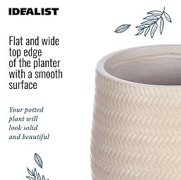 IDEALIST Lite Plaited Style Egg Planter on Legs, Round Pot Plant Stand Indoor
