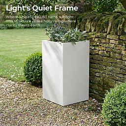 IDEALIST Lite Tall Square Contemporary Light Concrete Planter