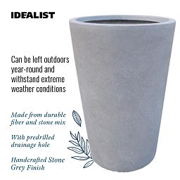 IDEALIST Lite Contemporary Round Light Concrete Planter