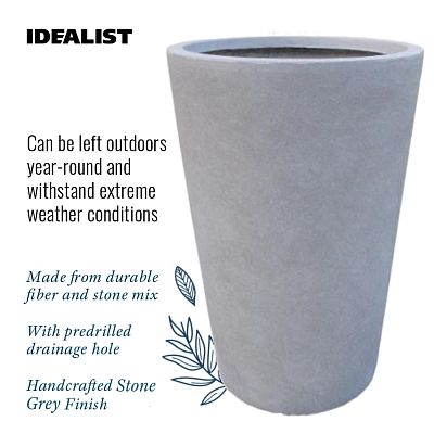 IDEALIST Lite Contemporary Round Light Concrete Planter