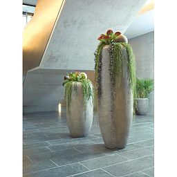 Cigar Round Tall Polystone Outdoor Planter