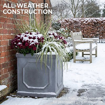 IDEALIST Lite Faux Lead Chelsea Box Square Light Concrete Planter