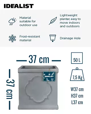 IDEALIST Windsor Light Stone Square Garden Planter