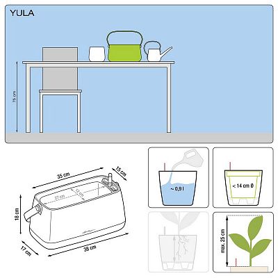 LECHUZA YULA Plant Bag Trough Poly Resin Indoor Self-watering Planter