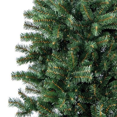 XMMS Edinburgh Artificial Slim Christmas Tree with Tree Skirt & Cotton Gloves Pine Green Needles