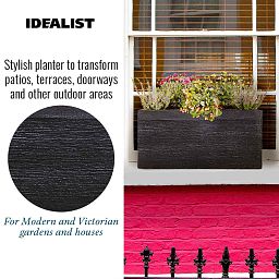 IDEALIST Lite Ribbed Light Concrete Trough Planter