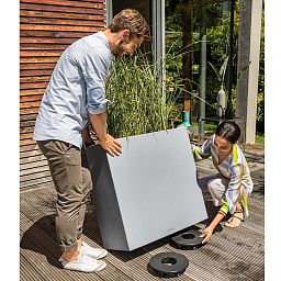 LECHUZA CANTO Stone Wide Trough Poly Resin Floor Self-watering Planter