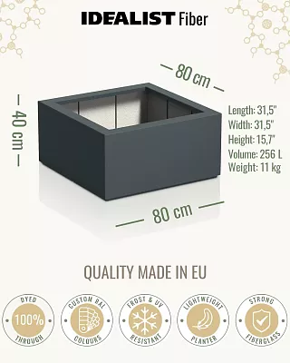 PURE Low Cube Outdoor Fibreglass Planter