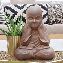 IDEALIST Lite Sitting Baby Monk Rusty Indoor and Outdoor Statue L29.5 W23.5 H39 cm