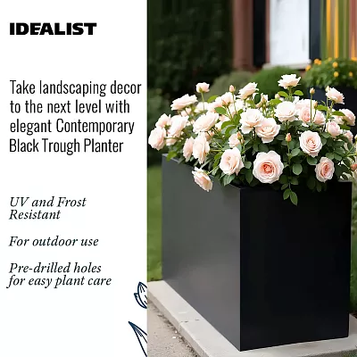 IDEALIST Lite Contemporary Light Concrete Trough Planter